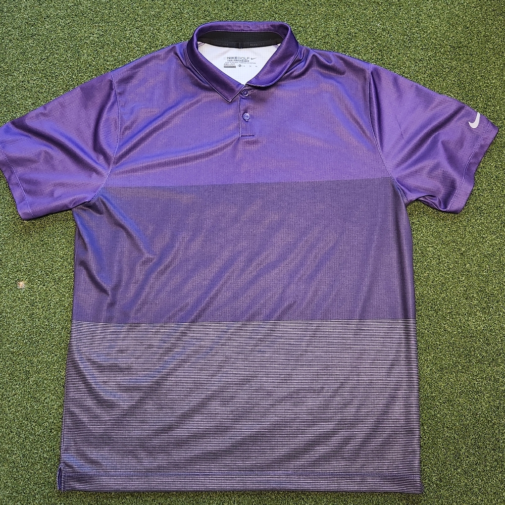 Mens Nike Tour Performance Dri-Fit Golf Polo Size XL Purple